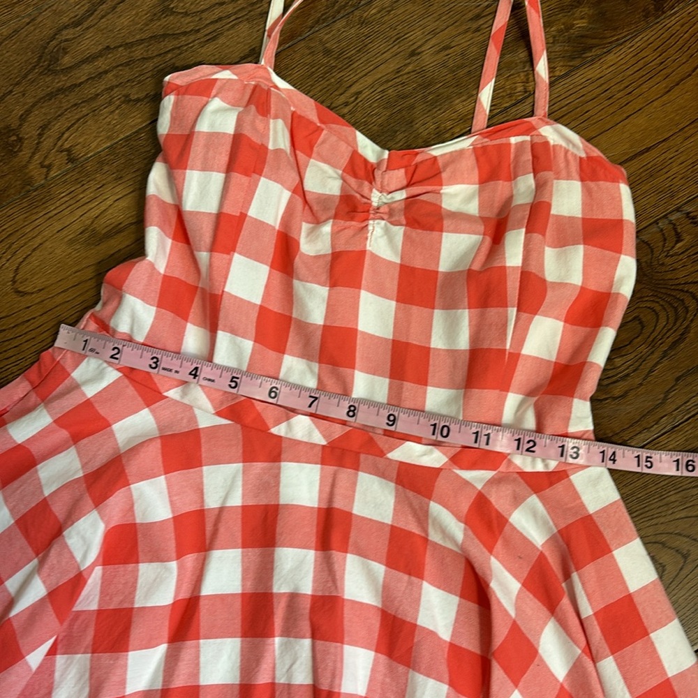 Pink Gingham Midi Dress with Tie Straps - Picture 14 of 16